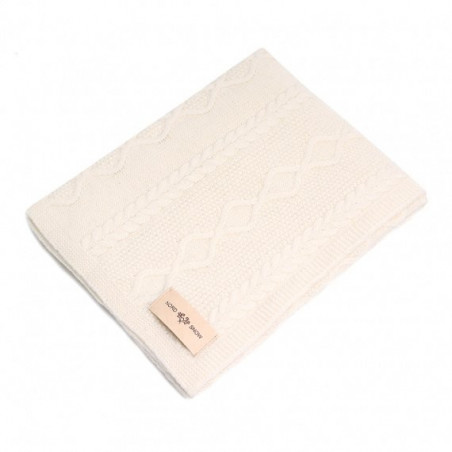 Merīnaitas vilnas pleds ECRU DIAMOND