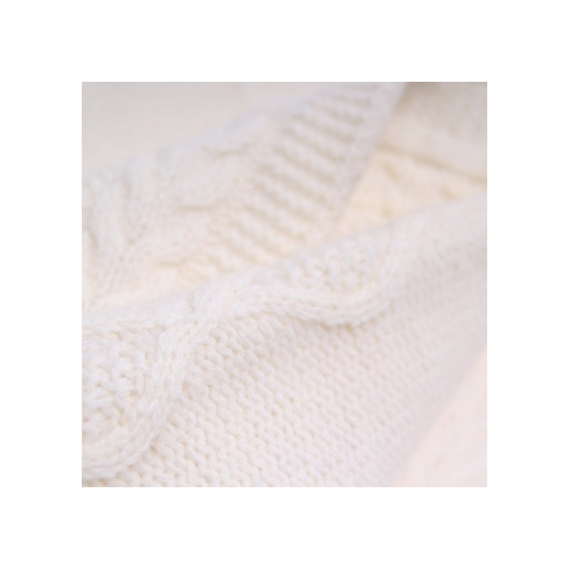 Merīnaitas vilnas pleds ECRU DIAMOND