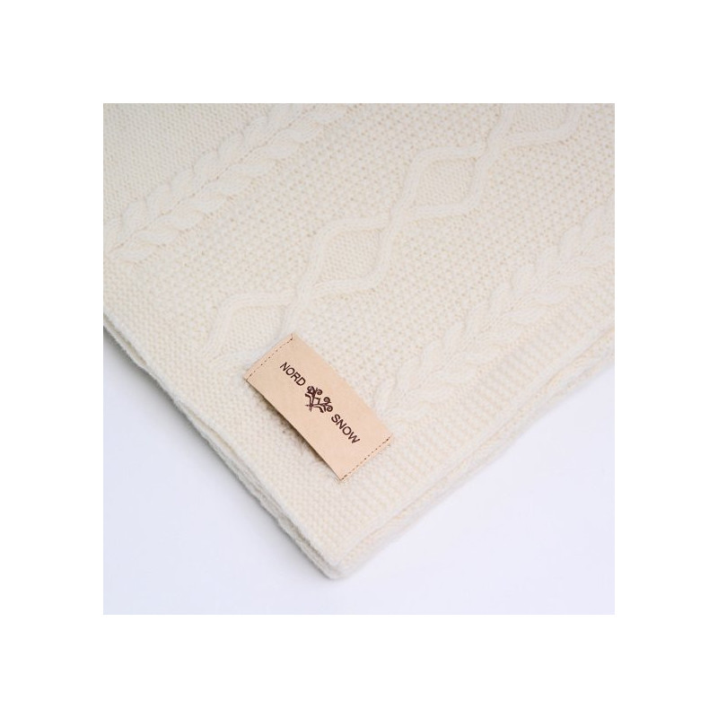 Merīnaitas vilnas pleds ECRU DIAMOND