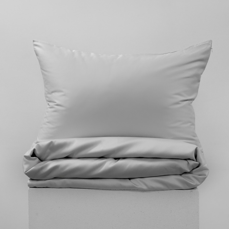 PREMIUM satīna gultas veļas komplekts FOG GREY