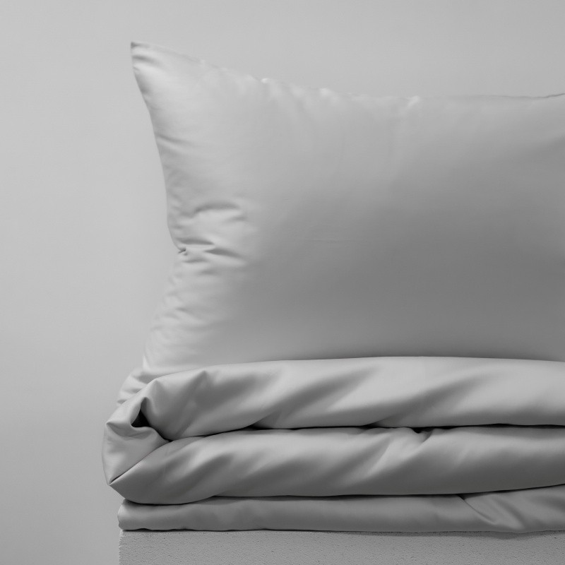 PREMIUM satīna gultas veļas komplekts FOG GREY