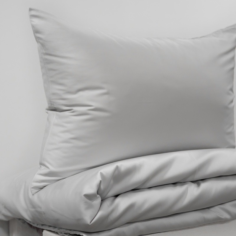 PREMIUM satīna gultas veļas komplekts FOG GREY