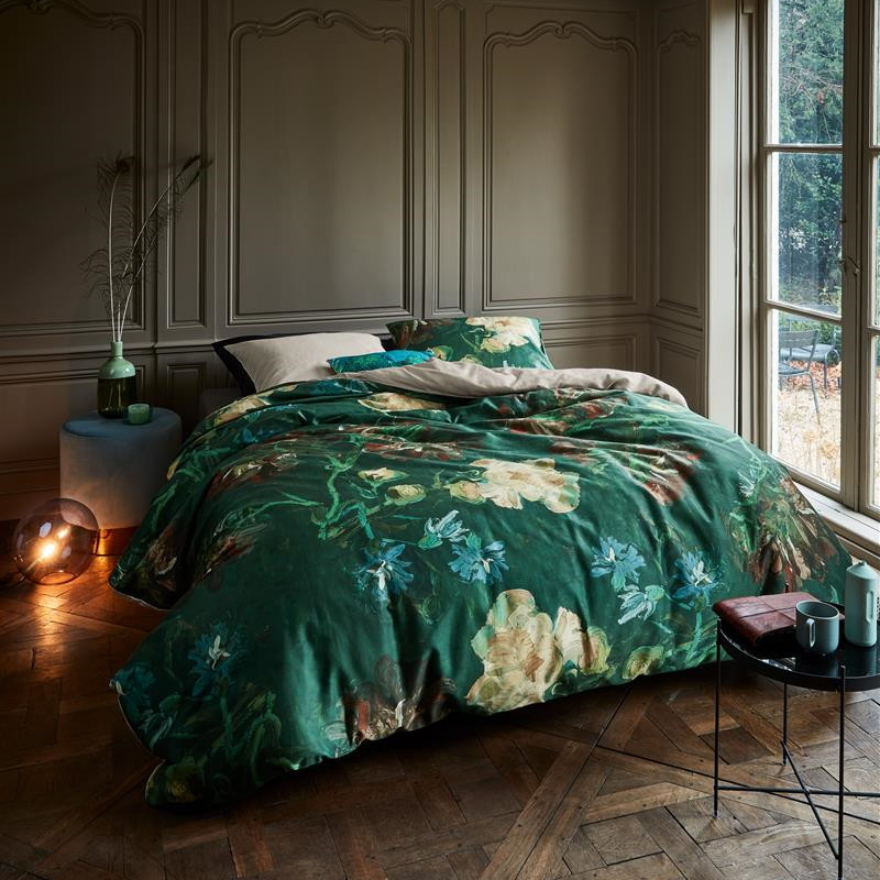 Peonies Green Gultas veļas komplekts