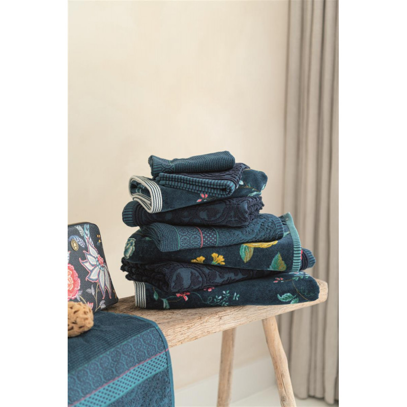 Dvielis Les Fleurs Dark Blue