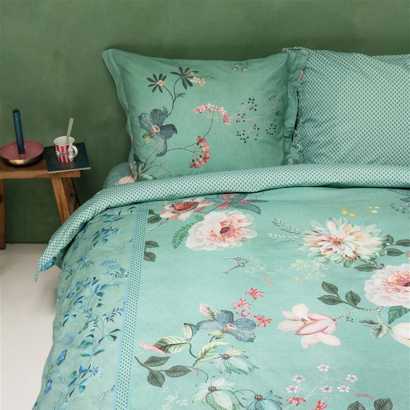 Tokyo Bouquet Green PIP STUDIO  Gultas veļas komplekts