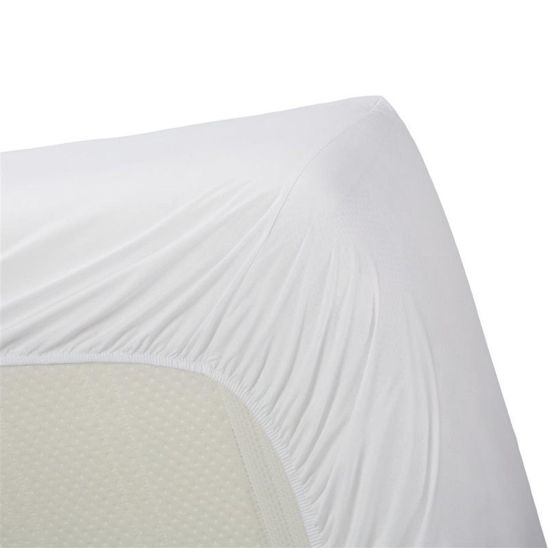 Cotton Uni HL White aprīkota palags