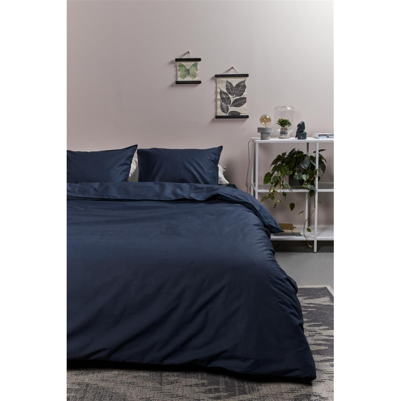 Spilvendrāna Cotton Uni Dark Blue