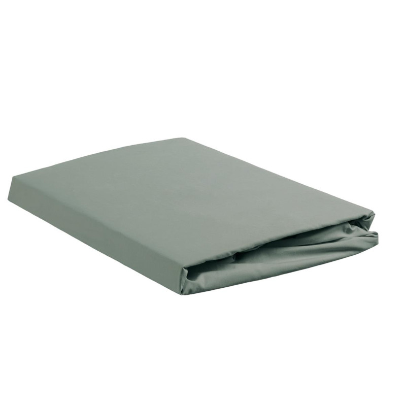 Cotton Uni HL Green aprīkota palags