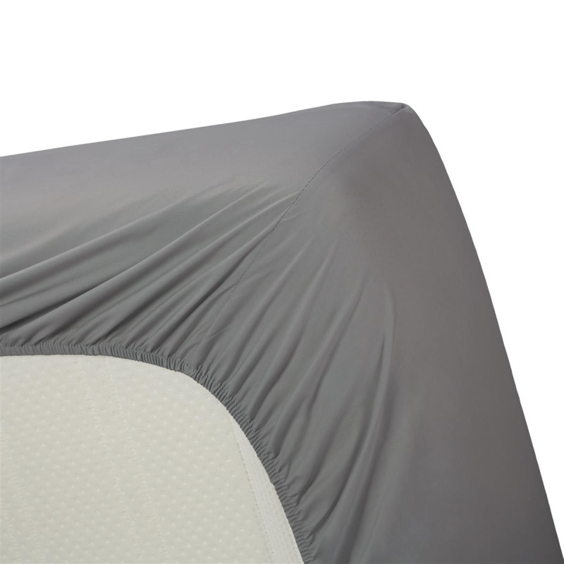 Cotton Uni HL Grey aprīkota palags