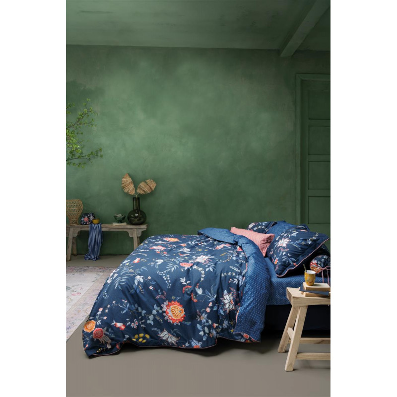 Spilvenu pārvalki Flower Festival Dark Blue