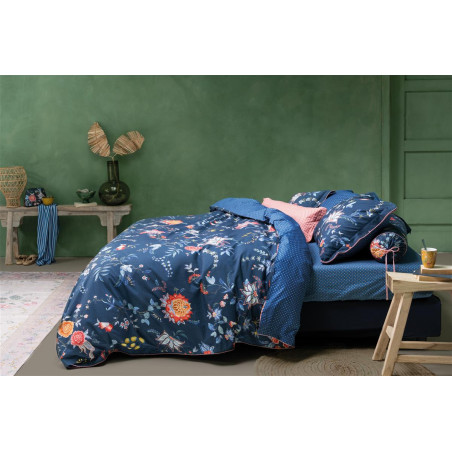 Spilvenu pārvalki Flower Festival Dark Blue