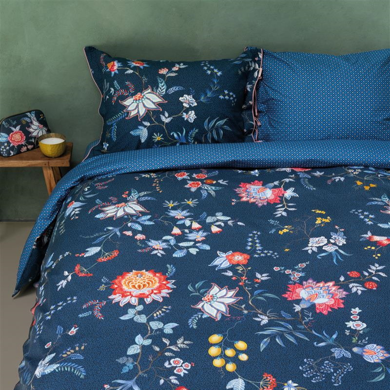 Spilvenu pārvalki Flower Festival Dark Blue