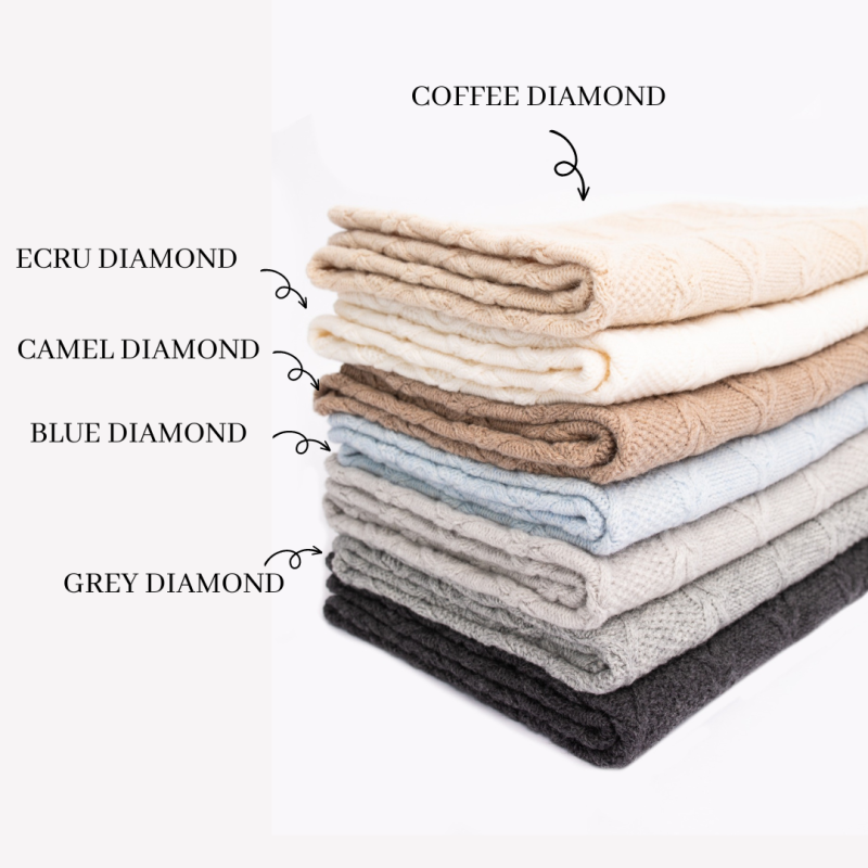 Merīnaitas vilnas pleds BLUE DIAMOND