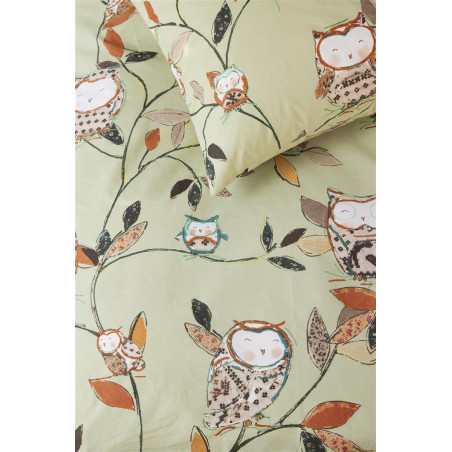 Gultas veļas komplekts Owlsome Green