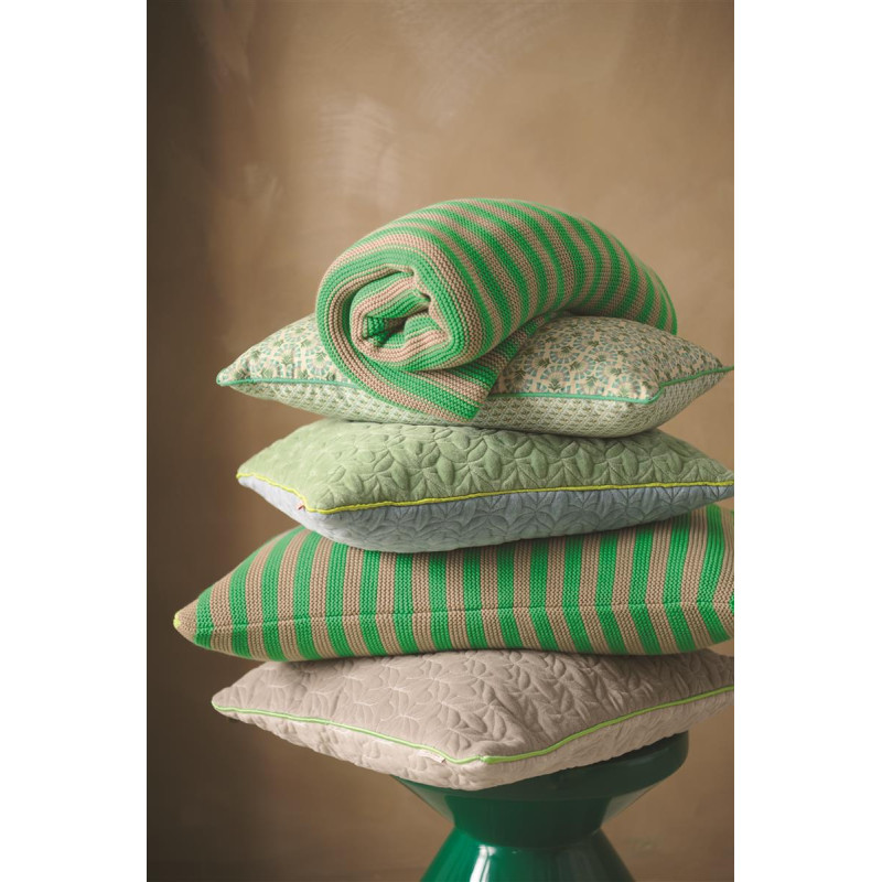 Dekoratīvā spilvena Blockstripe Bonsoir Stripe Green knitted