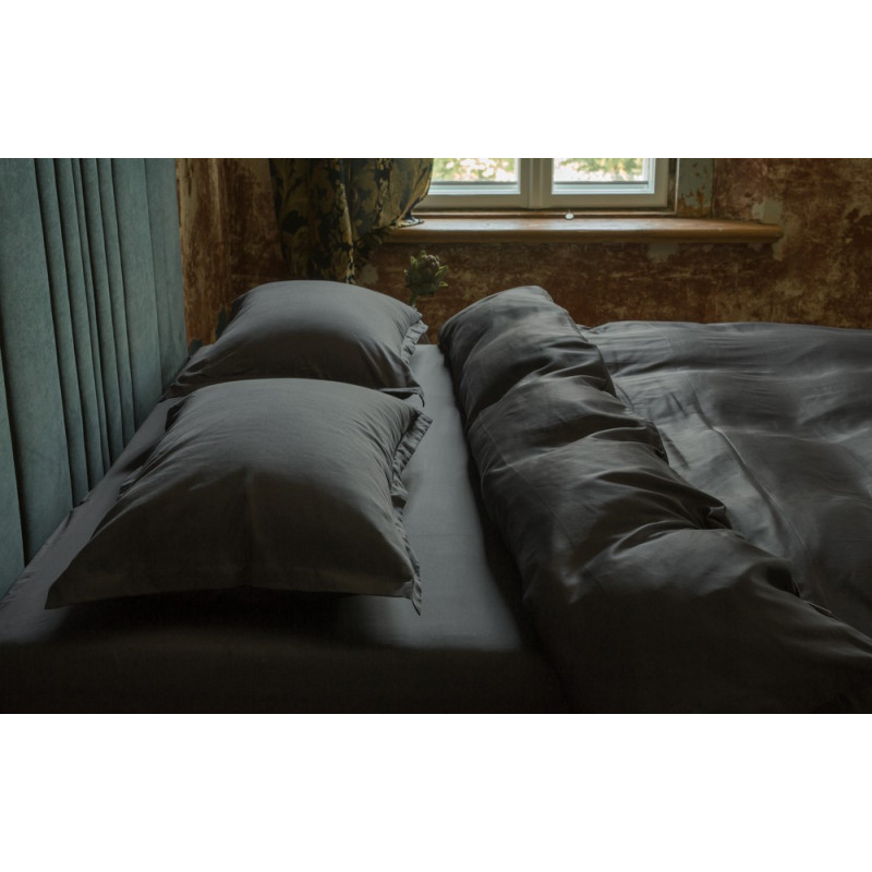 BOHEMIA NERO satīna palags ar gumiju