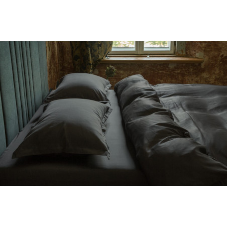 BOHEMIA NERO satīna palags ar gumiju