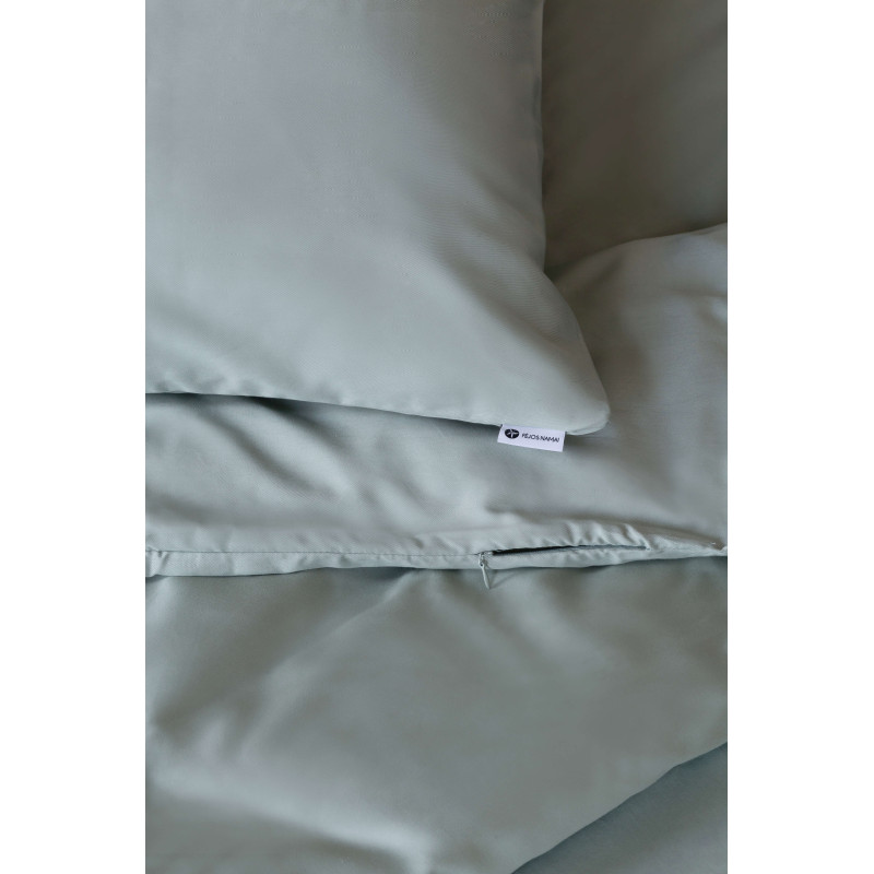 KING ASH GREEN Satīna gultas veļas komplekts