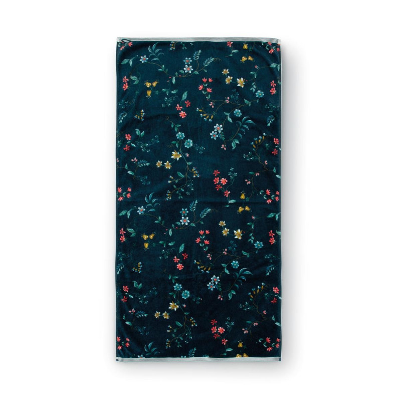 Dvielis Les Fleurs Dark Blue