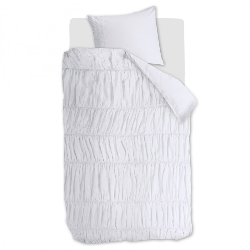 Kokvilnas gultas veļas komplekts Ruffle White