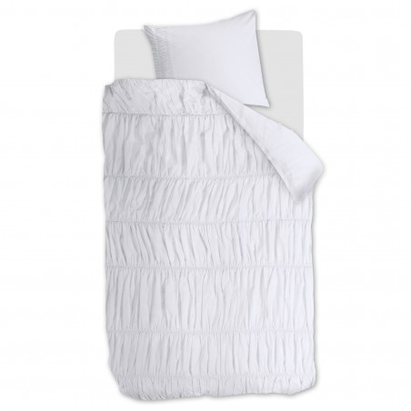 Kokvilnas gultas veļas komplekts Ruffle White