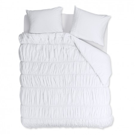 Kokvilnas gultas veļas komplekts Ruffle White