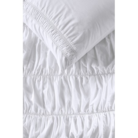 Kokvilnas gultas veļas komplekts Ruffle White