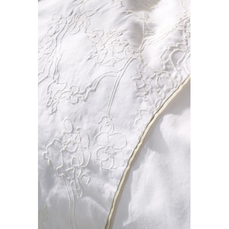 Perkala gultas veļas komplekts Broderie Fleurie White